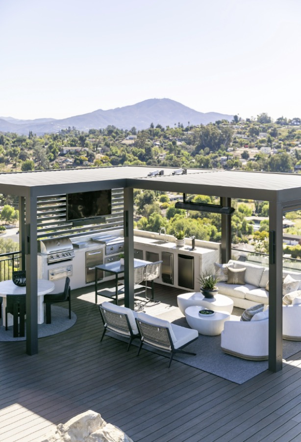 Custom outdoor kitchen with built-in grill and granite countertops San Marcos CA by Panjia Outdoors