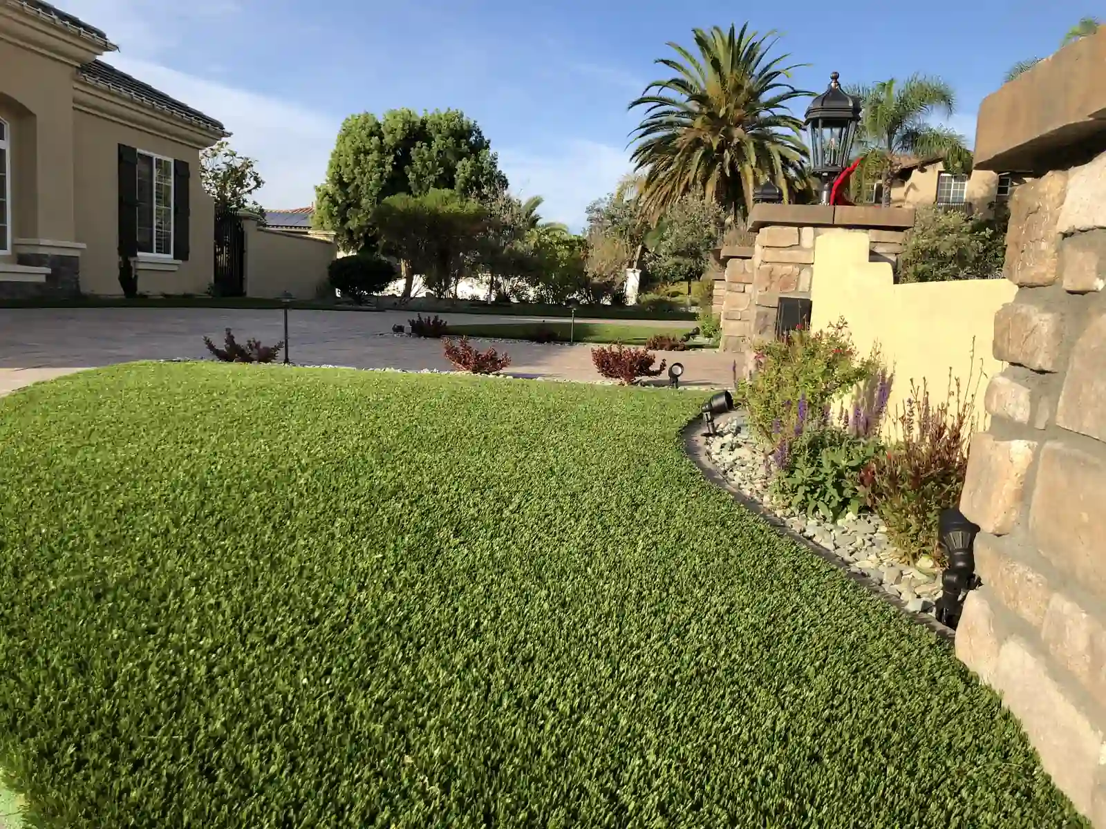 Artificial turf backyard installation in San Marcos CA by Panjia Outdoors